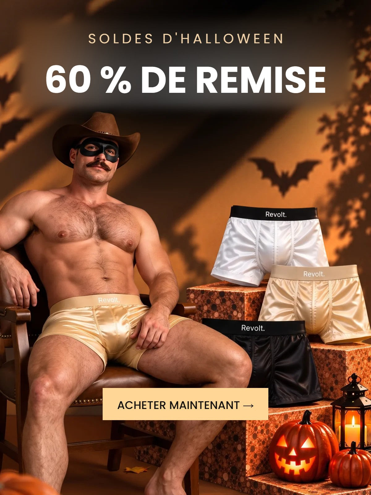 Soldes d'Halloween : -60 % sur les sous-vêtements en soie Revolt